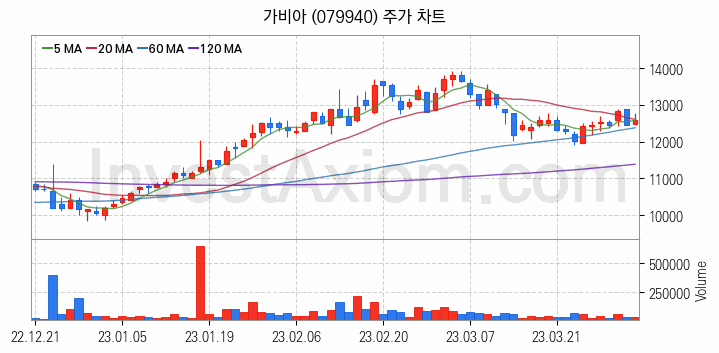 소셜네트워크서비스 SNS 관련주 가비아 주식 종목의 분석 시점 기준 최근 일봉 차트