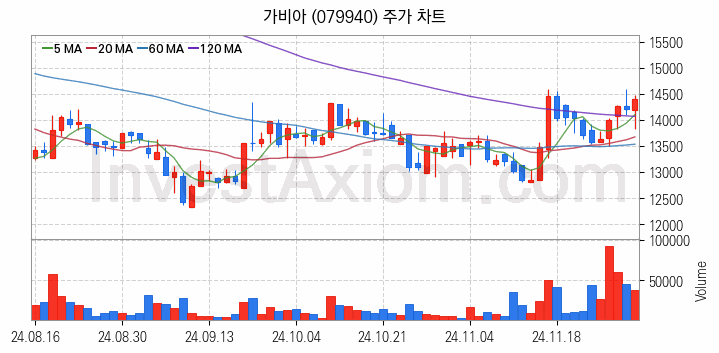 소셜네트워크서비스 SNS 관련주 가비아 주식 종목의 분석 시점 기준 최근 일봉 차트