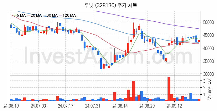 의료AI 관련주 루닛 주식 종목의 분석 시점 기준 최근 일봉 차트